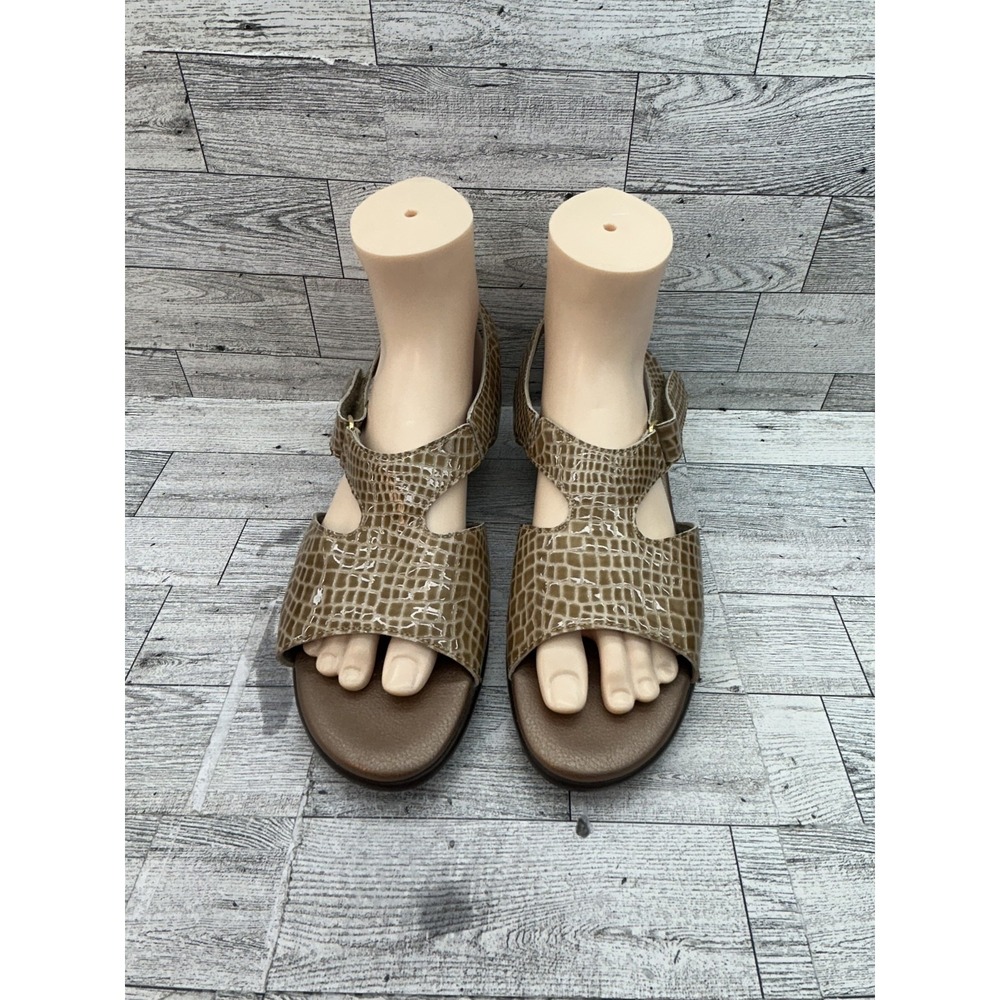 SAS Shoes Womens Size 9.5 W Wide Brown Croc Comfort Sandals Slingback Tripad